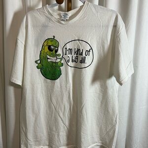 Delta Pro Weight White T-Shirt with Pickle Graphic